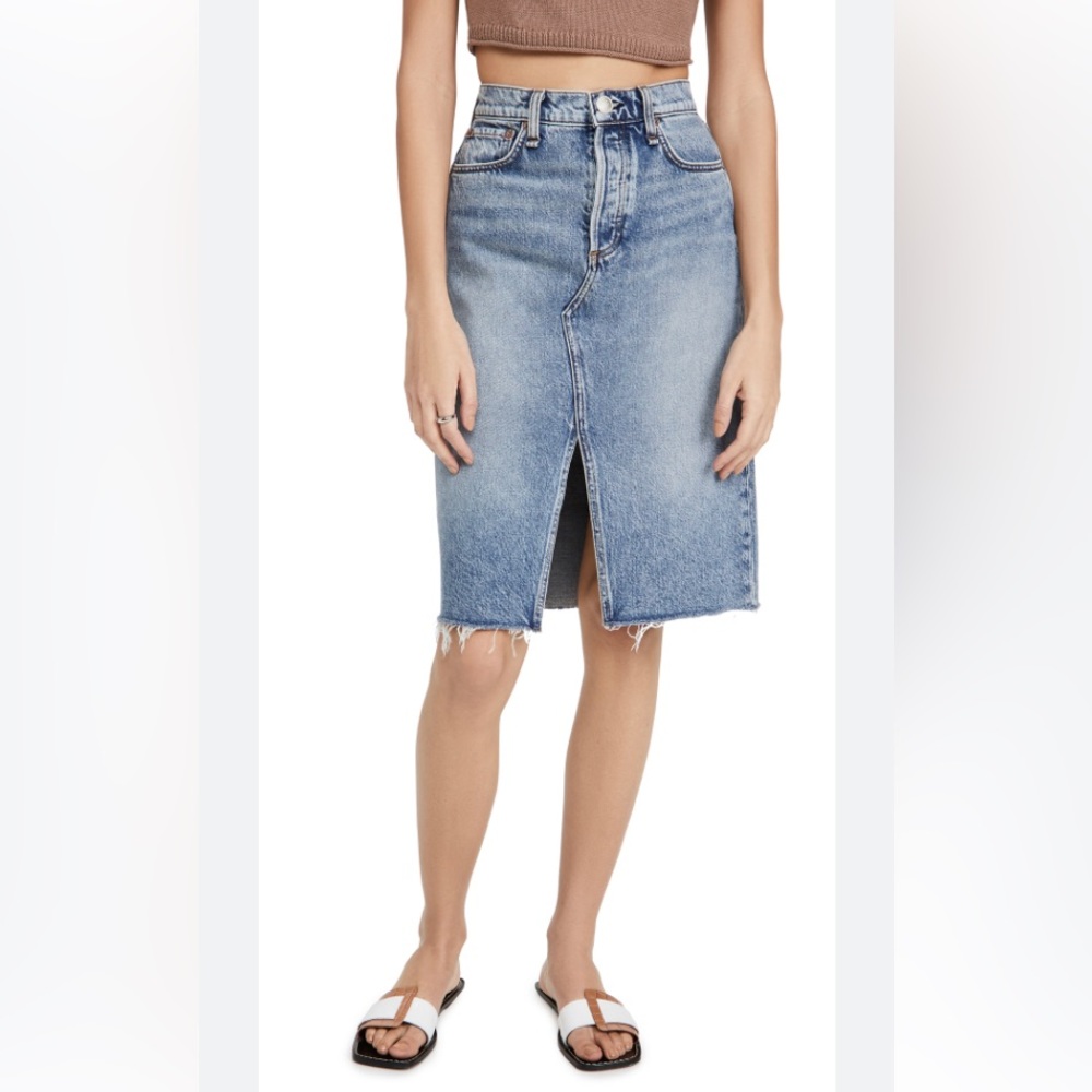 rag & bone jade denim skirt
